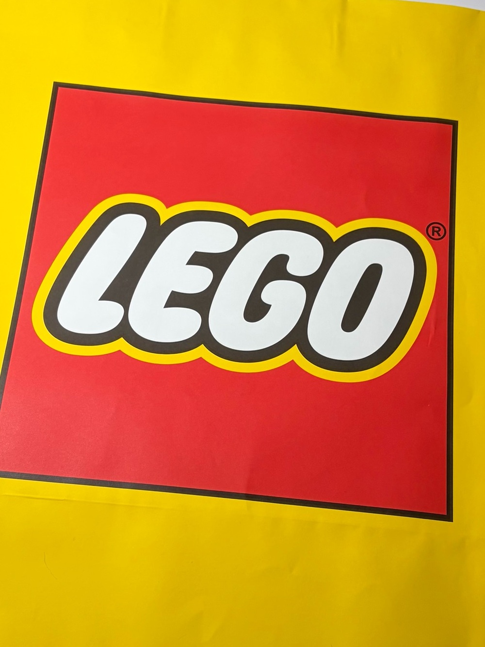 LEGO 😎 Store Retail Paper Shopping Bag Yellow